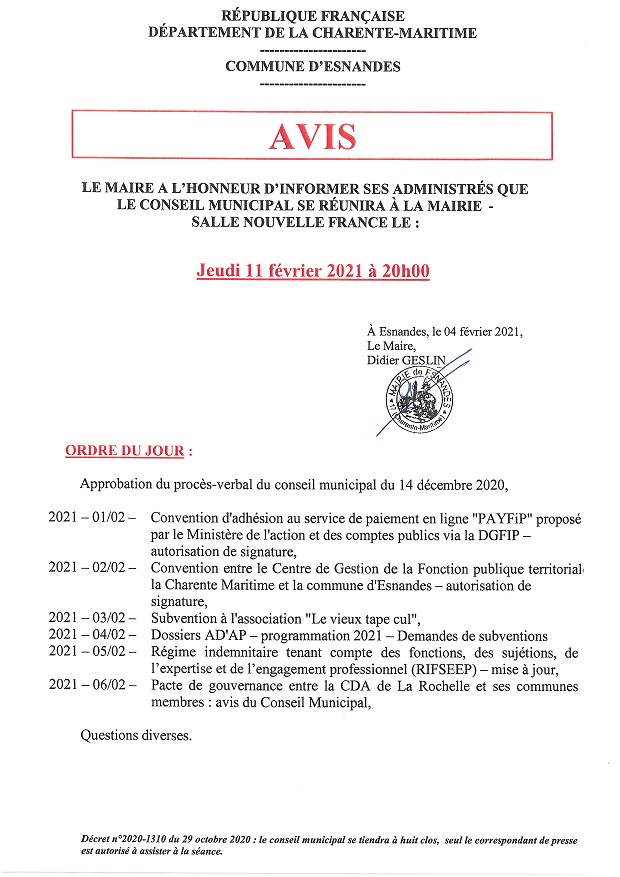 avis conseil 11 02 2021