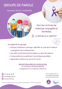 Nouveau groupe de parole Victimes de violences conjugales LA ROCHELLE