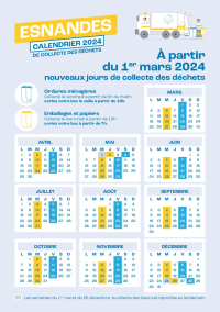 Déchets : un nouveau calendrier de collecte à partir du 1er mars 2024