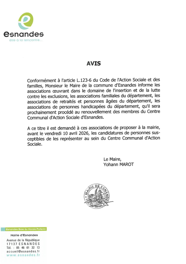 Renouvellement du CA du CCAS